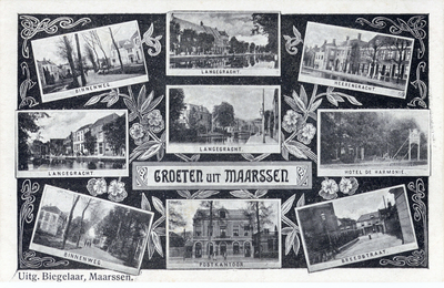 6502 Collage van gezichten te Maarssen en Maarsseveen:- de Langegracht te Maarssen (2 x) ;- de Herengracht te ...
